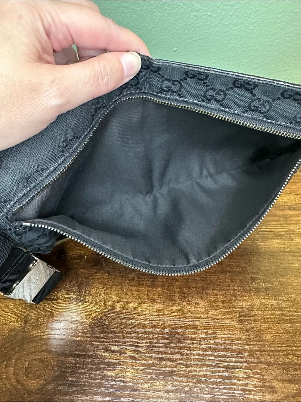 Authentic Gucci Black GG Canvas Belt Bag / Waist Bag | COA Included - Picture 7 of 16